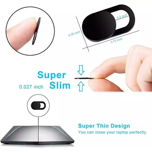 (5Pcs Black) WebCam Cover Shutter Magnet Slider Plastic Privacy Sticker 1