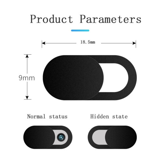 (5Pcs Black) WebCam Cover Shutter Magnet Slider Plastic Privacy Sticker 2
