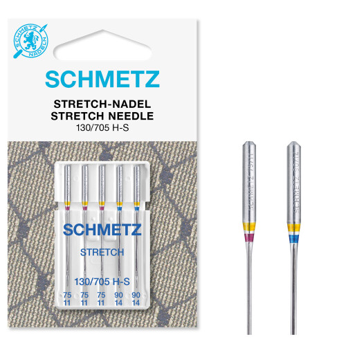 (Stretch, Size: Assorted 75/11 and 90/14) Schmetz Sewing Machine Needles, 5pk