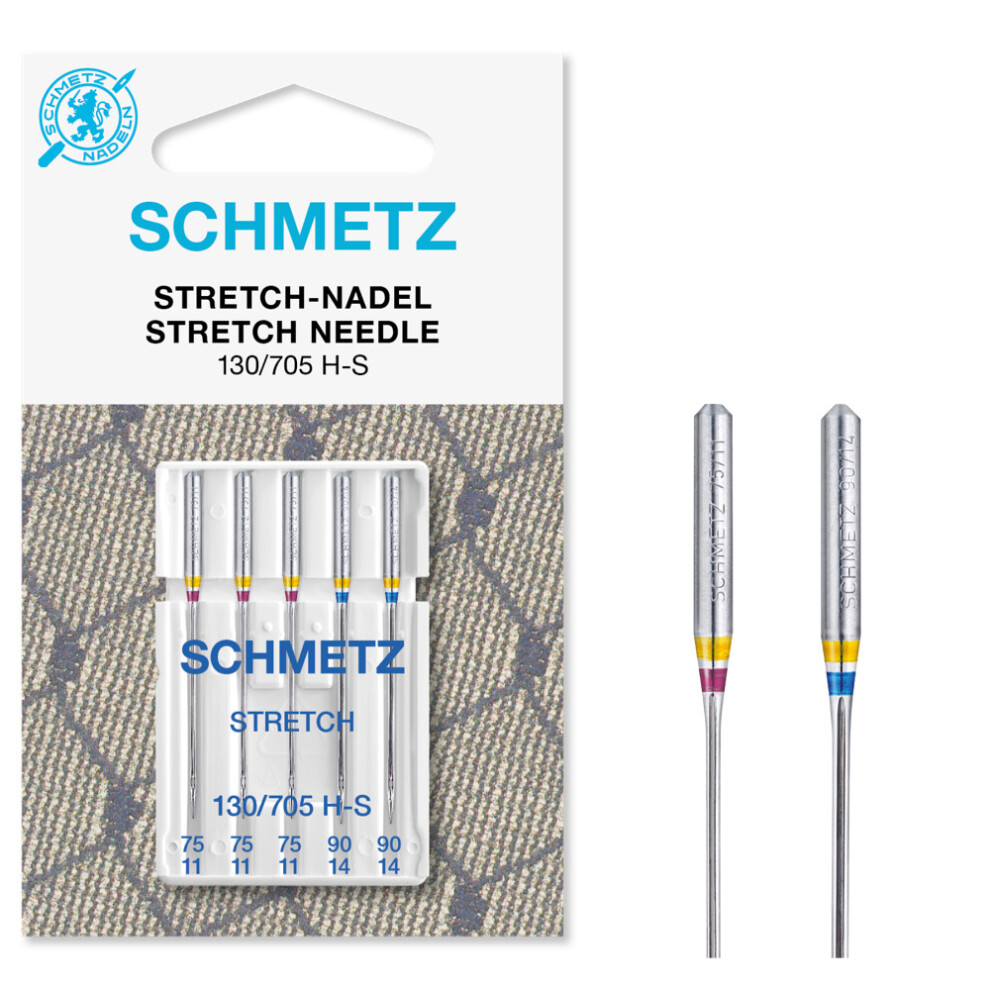 Schmetz (Stretch, Size: Assorted 75/11 And 90/14) Sewing Machine Needles, 5Pk