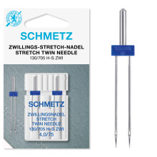 Schmetz Stretch Twin Sewing Machine Needle, Pack of 2 - Size 4.0/75