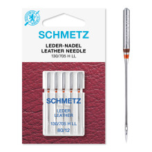 (Leather, Size: 80/12) Schmetz Sewing Machine Needles, 5pk