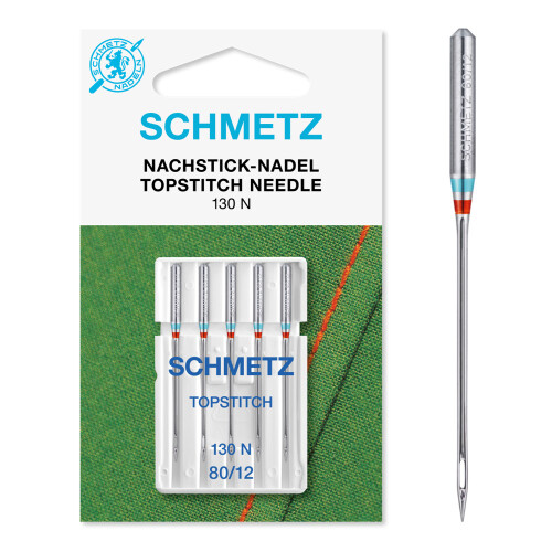 Schmetz Topstitch Sewing Machine Needles - Size 80/12, 5/Pkg
