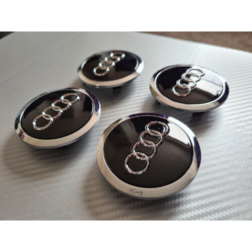 Audi Wheel Centre Caps - 69mm - Gloss Black 2