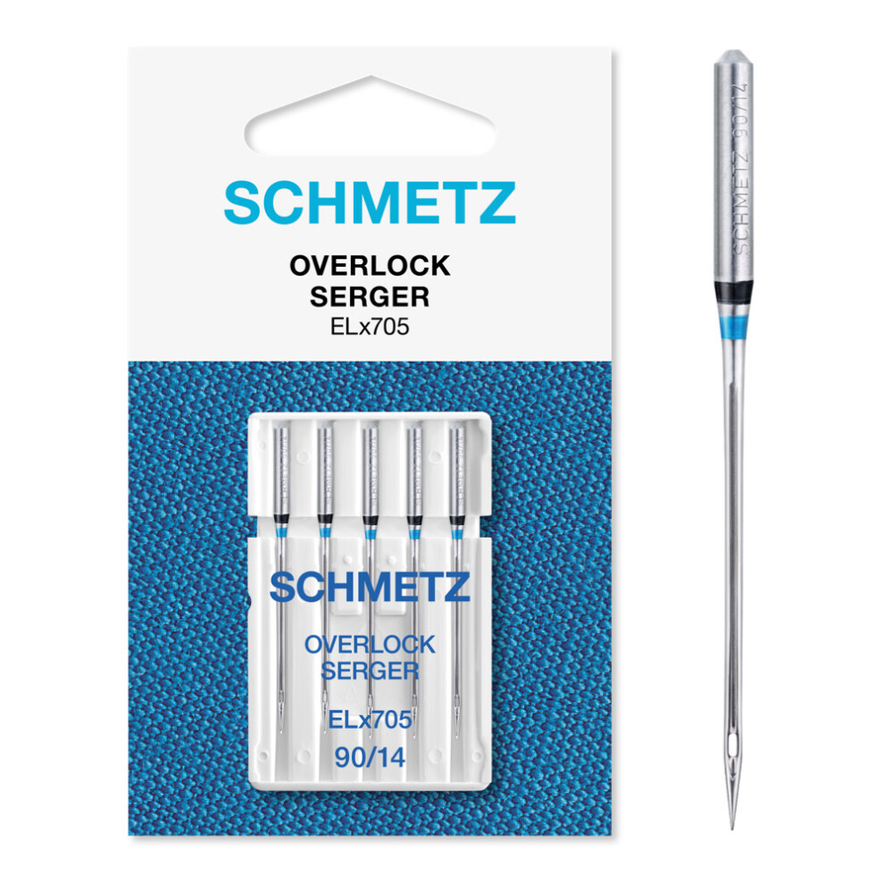 Schmetz Overlock Serger ELx705 Sewing Machine Needles - Size 90/14, 5/Pkg