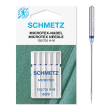 Schmetz Microtex (Sharp) Sewing Machine Needles - Size 60/8, 5/Pkg