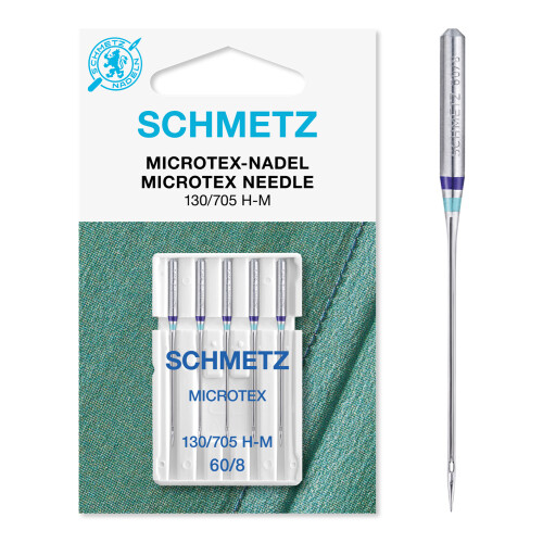 Schmetz Microtex (Sharp) Sewing Machine Needles - Size 60/8, 5/Pkg