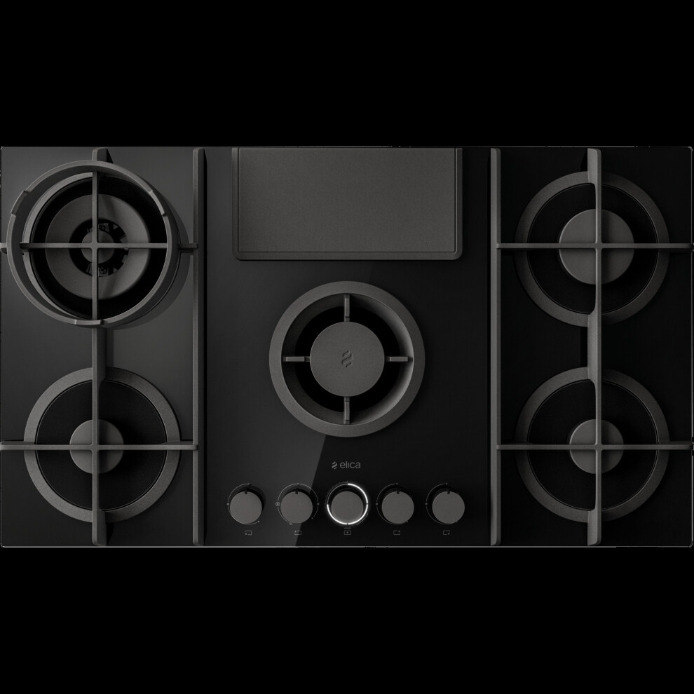 Elica NT-FLAME BG DO 88cm Venting Gas Hob - Black