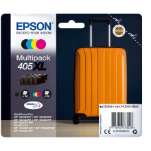 Epson C13T05H64010 (405 XL) Tintenpatrone Multipack, 18,9ml + 3x14,7ml, Packung mit 4 Stück