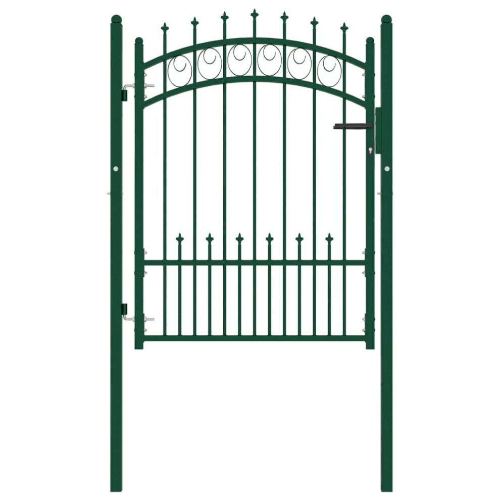 Vidaxl Fence Gate With Spikes Steel 100X125 Cm Green Patio Garden Barrier 8719883886084