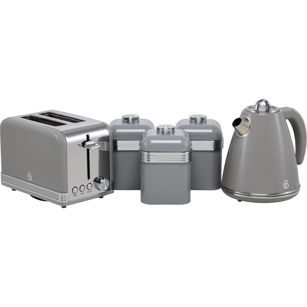 Swan Retro STRP3022GRN Kettle And Toaster Set - Grey