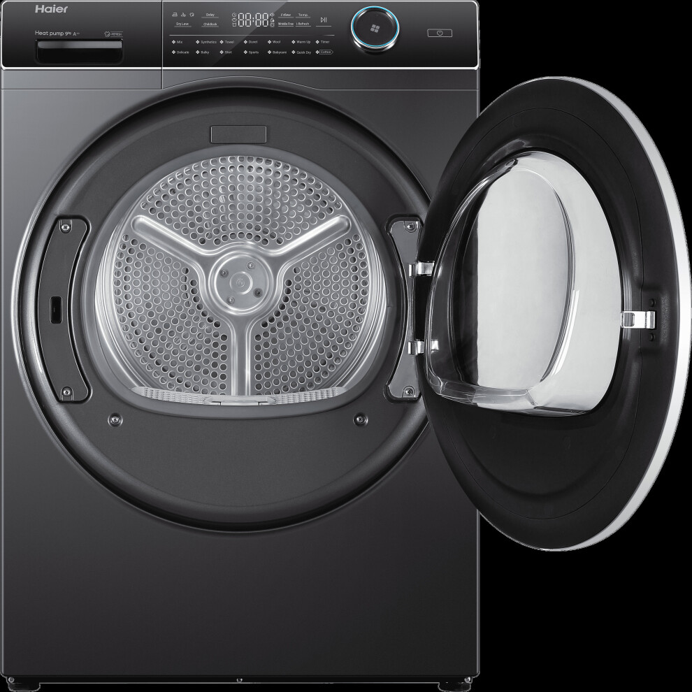 Haier HD90-A2979S 9Kg Heat Pump Tumble Dryer - Graphite