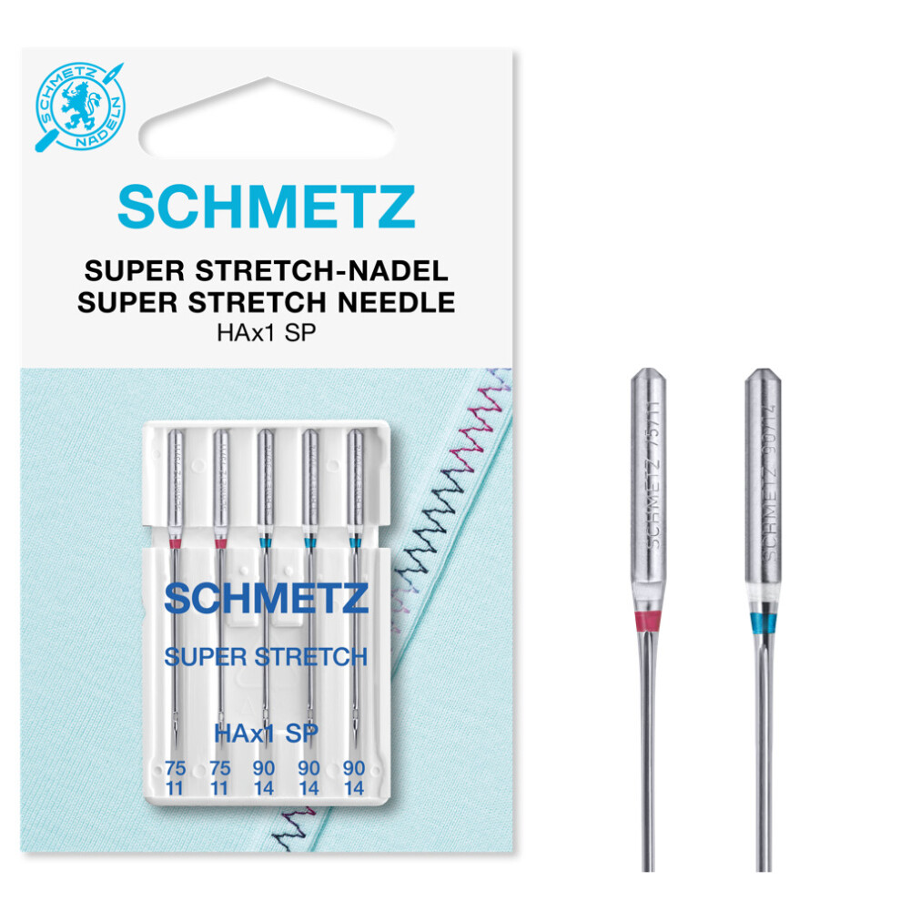 (Super Stretch / Special (HAx1SP), Size Assorted 75/11 and 90/14) Schmetz Sewing Machine Needles, 5pk