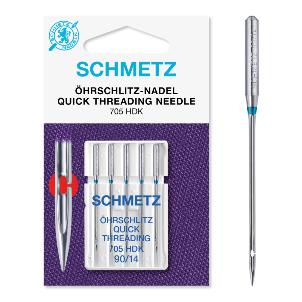 (Quick Threading/Handicap/Easythreading, Size: 90/14) Schmetz Sewing Machine Needles, 5pk