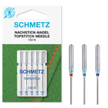 (Topstitch, Size: Assorted 80/12, 90/14 and 100/16) Schmetz Sewing Machine Needles, 5pk