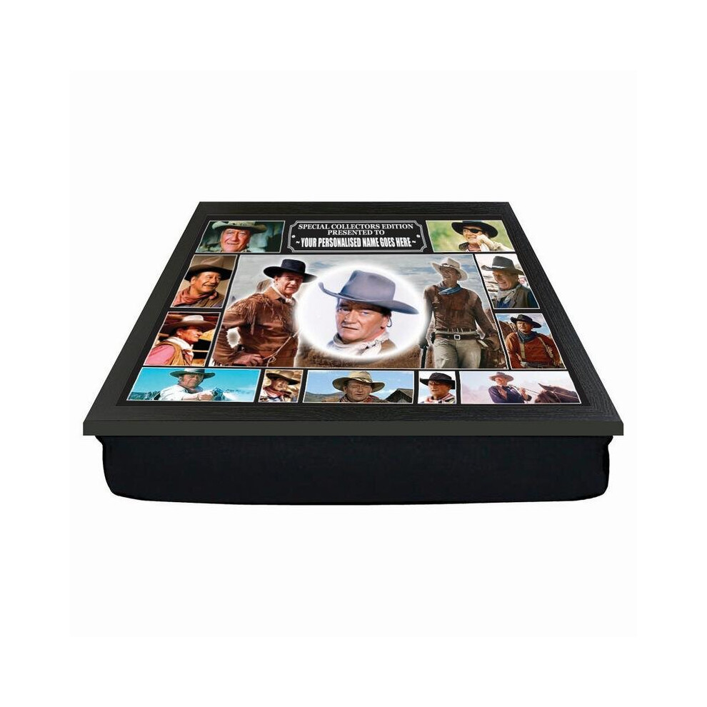 Personalised Icon Legend John Wayne Cushion Lap Tray Gift