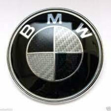 Conjunto de emblemas de efeito de carbono 74MM 82MM para BMW