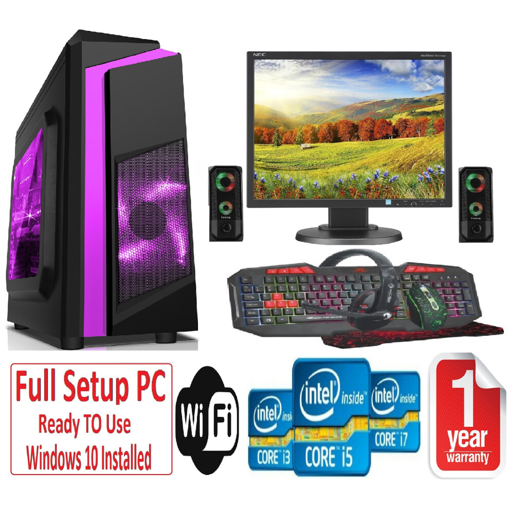 Computek Fast Gaming Pc Bundle+Speakers - I3 8Gb Ram 1Tb Gt730 2Gb F3 Purple