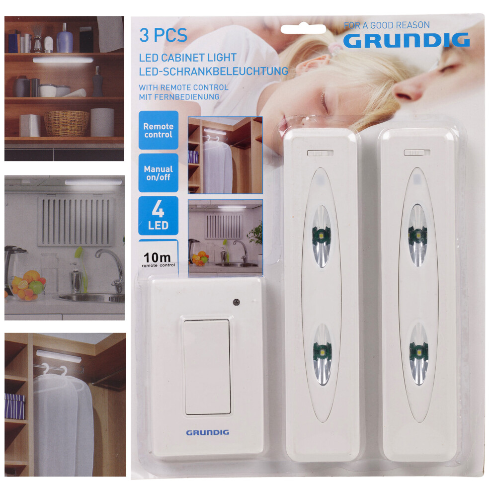 Grundig Remote Control Wireless Ceiling Under Cabinet 4 LED Lights