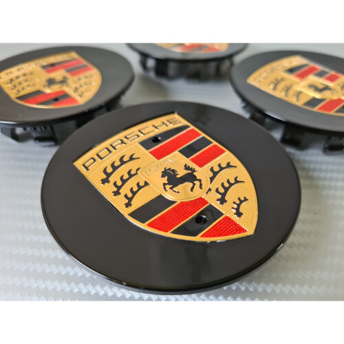 Porsche Wheel Centre Caps | Black 76mm 1