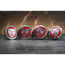 Set of 4 Red Jaguar alloy wheel centre caps hubs badges 59mm