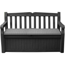 Keter Eden Bench Outdoor Plastic Storage Box Garden Furniture Grey