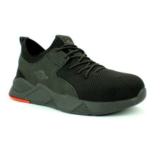 (Black/Red, 9 (Adults')) Lightweight Safety Work Trainers Men Women - Steel Toe Caps, Midsole