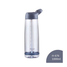 (Blue-1L) Water Bottle Straw Plastic BPA Leakproof Sports