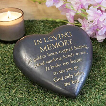 Thought Of You Graveside Dark Grey Heart - In Loving Memory