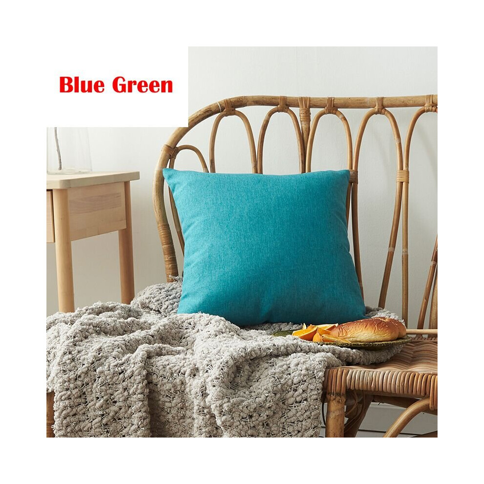 (BlueGreen, 50*50cm/19.7*19.7in) Waterproof Garden Cushion Covers Seats Pillow Case