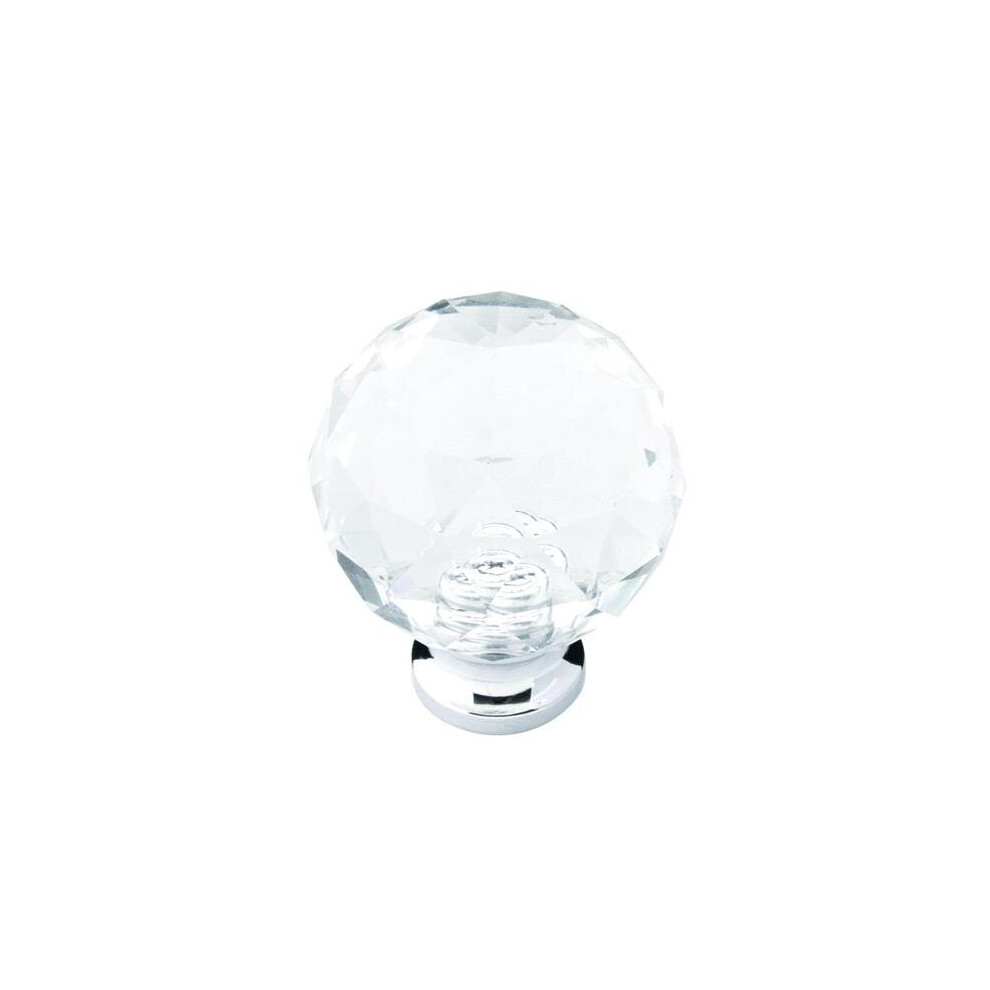 Belwith-Keeler B076572-Glch 1.25 In. Dia. X 1.5 In. Luster Knob, Glass With Chrome 078555877736