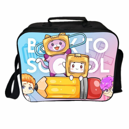 (12) Lankybox Lunch Bag Cartoon Insulated Keep Cold Picnic