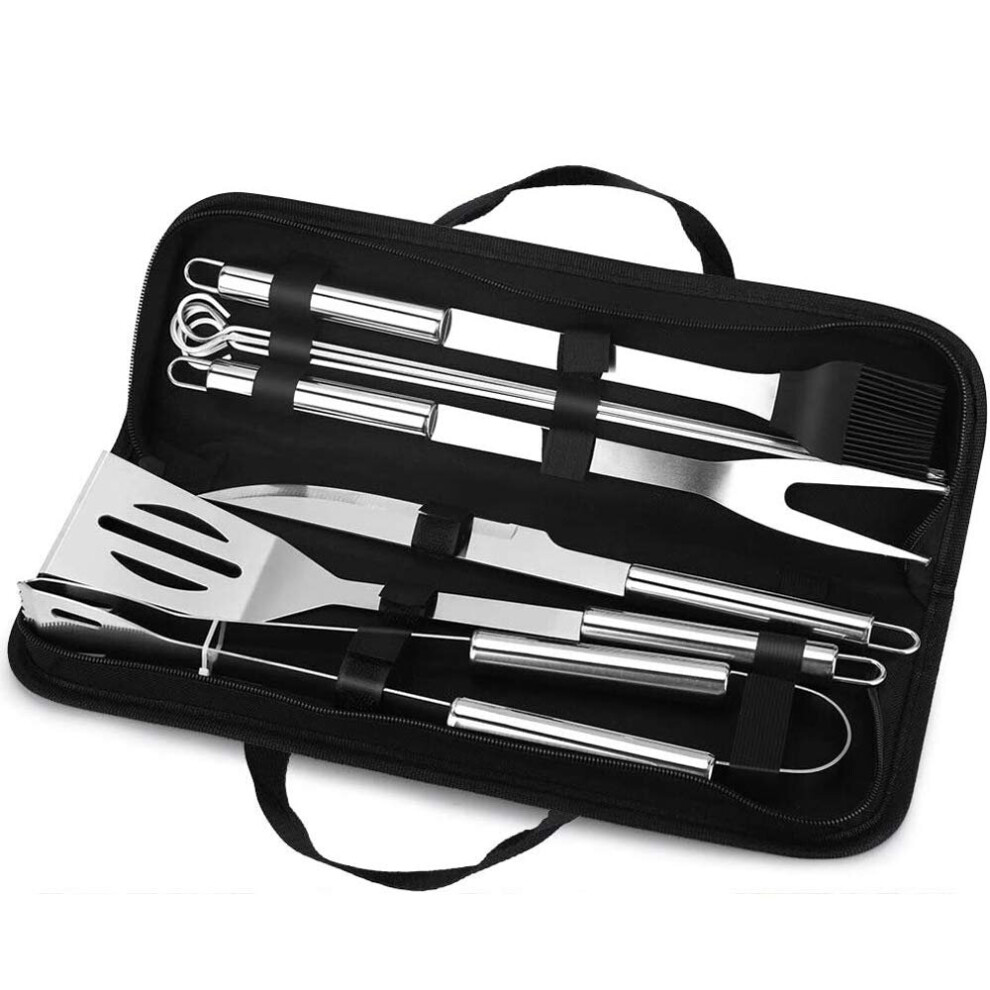 9 PCS Stainless Steel BBQ Barbecue Set Outdoor Cooking Grill Tools Kit-image-OPC-P7S92R9-NEW