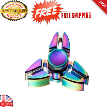 (Rainbow S) Hot Colorful Rainbow Fidget Spinner Metal Hand