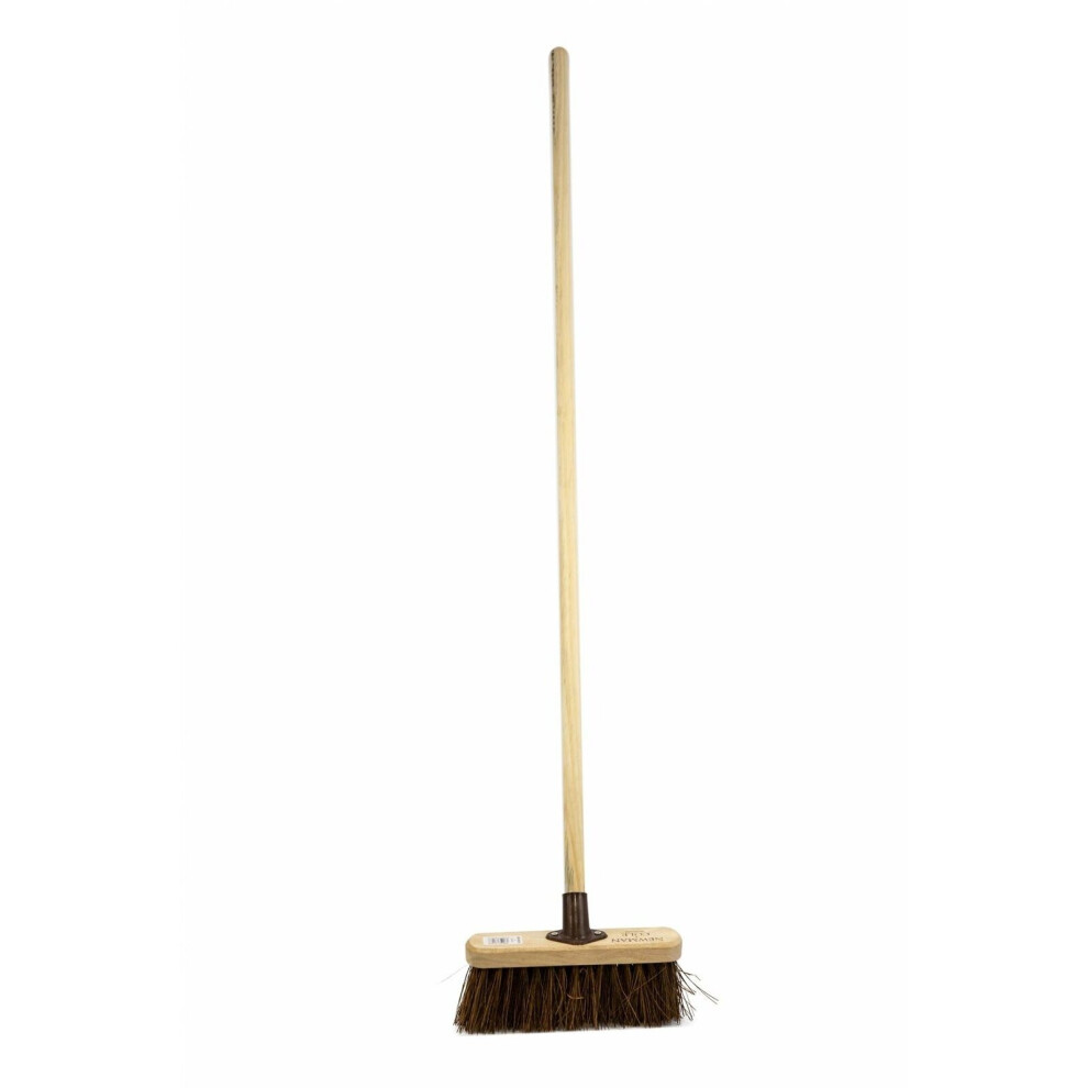 Outdoor Broom Hard Stiff Bristles Yard Sweeping Brush 10" Head Handle