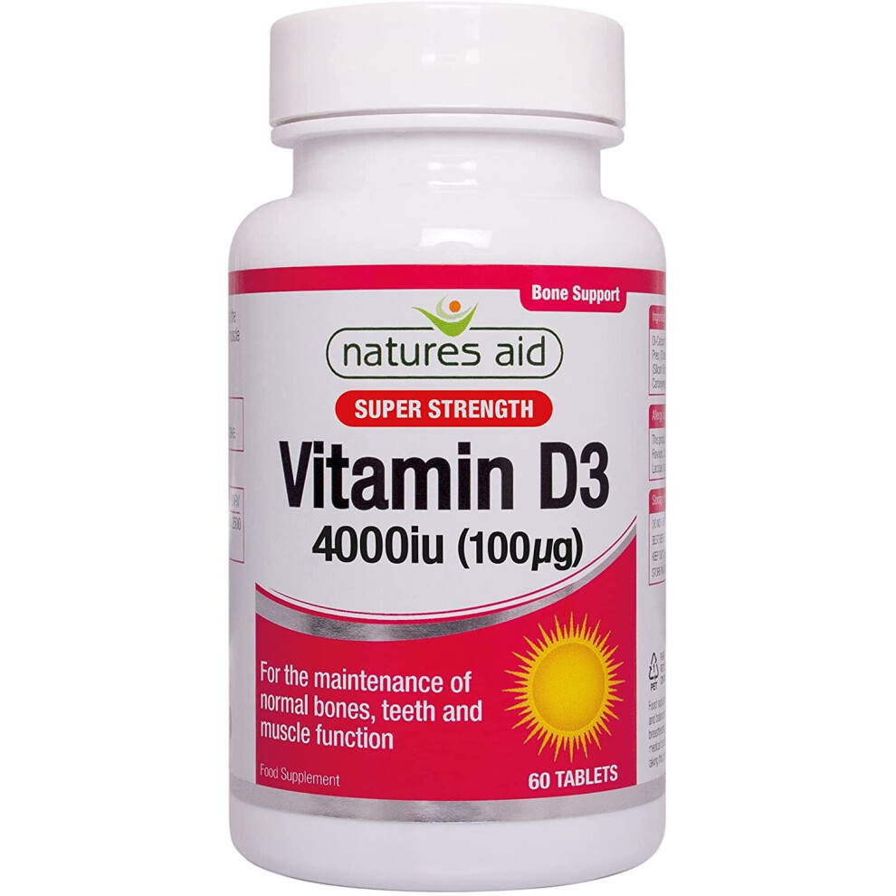 Natures Aid Vitamin D3 4000iu 60 Tablets