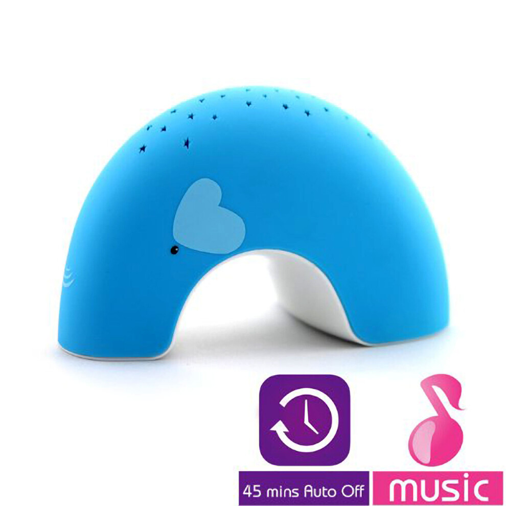 Opus Elephant Arc Music Lullaby and 3 Colour Changing Starry Sky LED Projection Kids Bedroom Night Light with Automatic Off