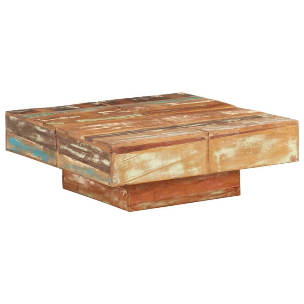 vidaXL Coffee Table 80x80x28 cm Solid Reclaimed Wood