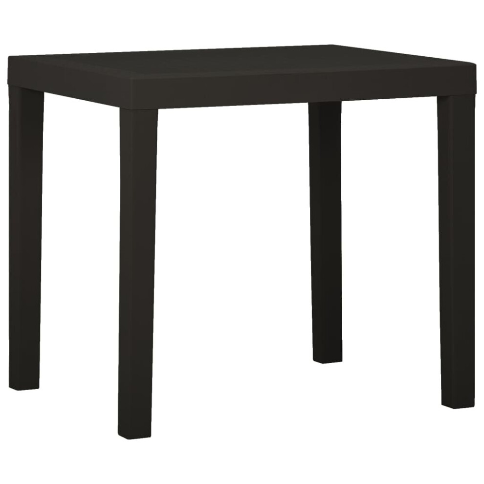 vidaXL Garden Table Anthracite 79x65x72 cm Plastic Outdoor Patio Dinner Table