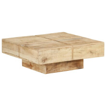 vidaXL Solid Mango Wood Coffee Table 80x80x28 cm Couch Side Living Room Table