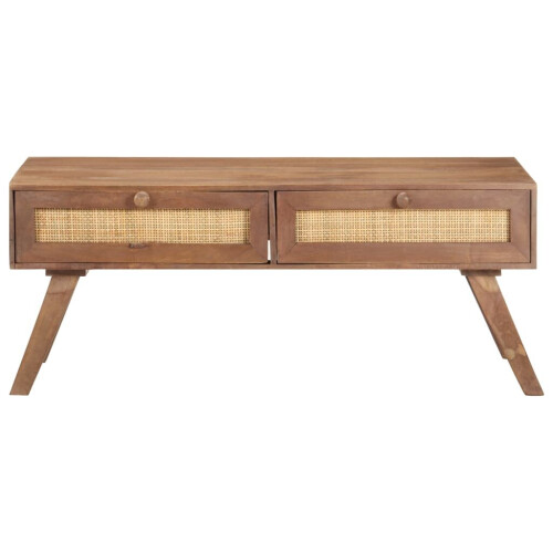 VidaXL vidaXL Solid Mango Wood Coffee Table 100x60x40 cm Couch Side Living Room Table 2