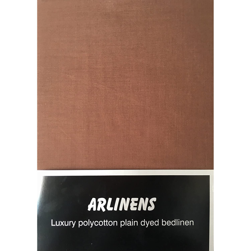 Arlinens (King, Chocolate) Plain Luxuary Percale Polycotton Flat Sheet Easy Care Long Lasting In 17 Colours Clear