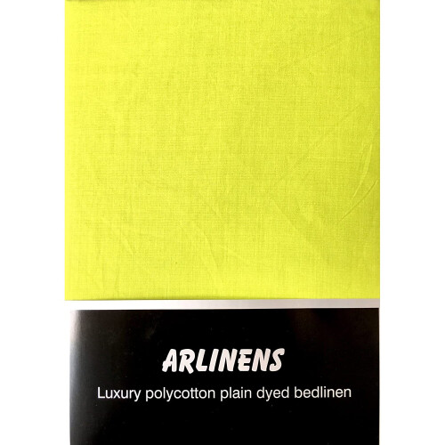 (Single, Lime Green) Plain Luxuary Percale Polycotton Flat Sheet Easy Care Long Lasting in 17 Colours
