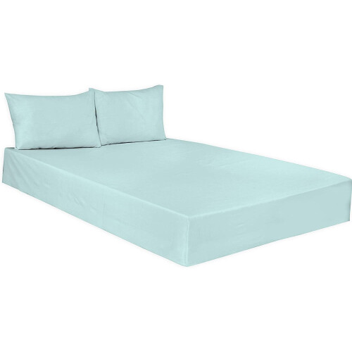 (Single, Duck Egg) Plain Luxuary Percale Polycotton Flat Sheet Easy Care Long Lasting in 17 Colours