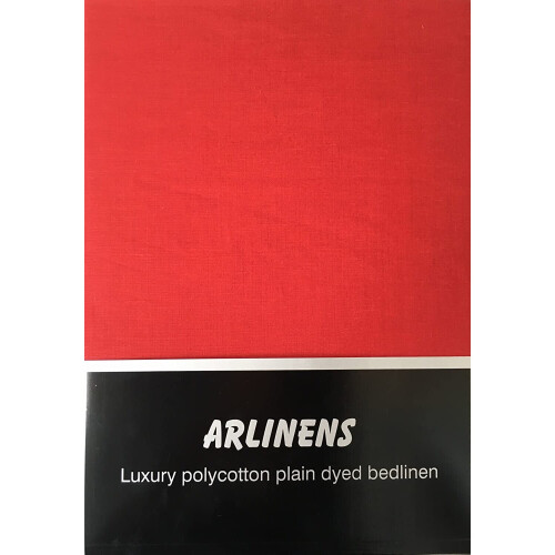 (Single, Red) Plain Luxuary Percale Polycotton Flat Sheet Easy Care Long Lasting in 17 Colours