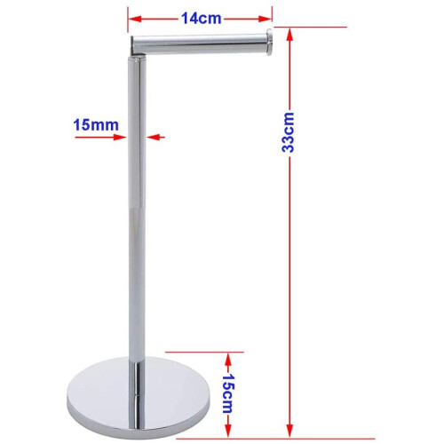 CHROME SWIVEL STANDING TOILET ROLL HOLDER WITH EXTRA ROLLS STORAGE 2