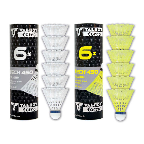 Talbot-Torro Tech 450 Premium Shuttlecocks - 6 Pack - Yellow