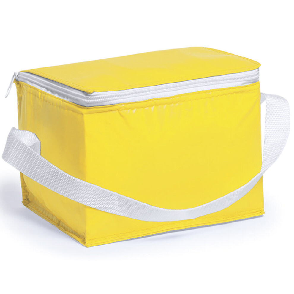 (Yellow) Insulated 6 Can Cool Cooler Drinks Picnic Bag