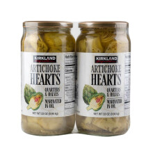Kirkland Signature Marinated Artichoke Hearts in Oil - Halves & Quarters, 2 x 935g Jars