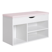 HOMCOM Wooden Shoes Cabinet Bench Hidden Storage Padded Seat Organiser